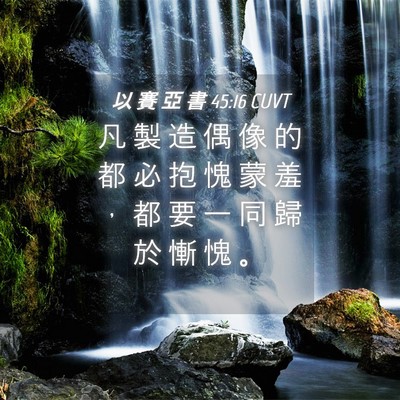 Picture 04 - 以 賽 亞 書 45:16 CUVT - 凡 製 造 偶 像 的 都 必 抱 愧 蒙 羞 - Bible Verse Picture