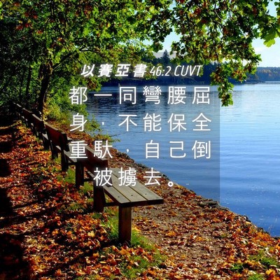 Picture 04 - 以 賽 亞 書 46:2 CUVT - 都 一 同 彎 腰 屈 身 ， 不 能 保 全 - Bible Verse Picture