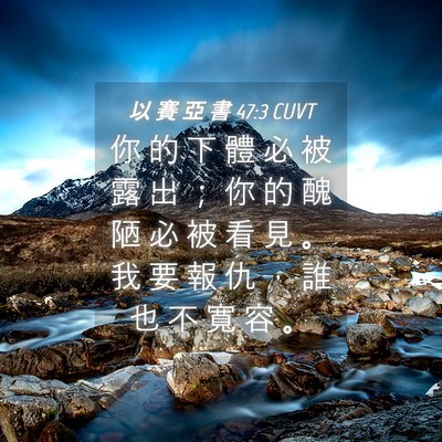 Picture 04 - 以 賽 亞 書 47:3 CUVT - 你 的 下 體 必 被 露 出 ； 你 的 醜 - Bible Verse Picture