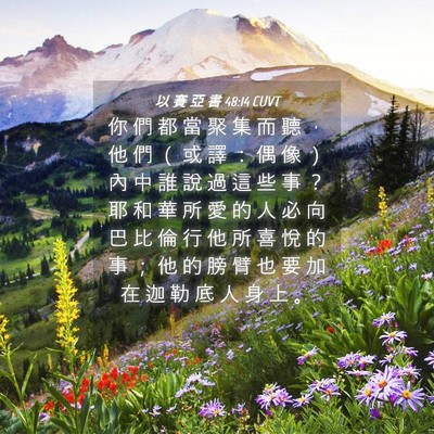 Picture 04 - 以 賽 亞 書 48:14 CUVT - 你 們 都 當 聚 集 而 聽 ， 他 們 （ - Bible Verse Picture