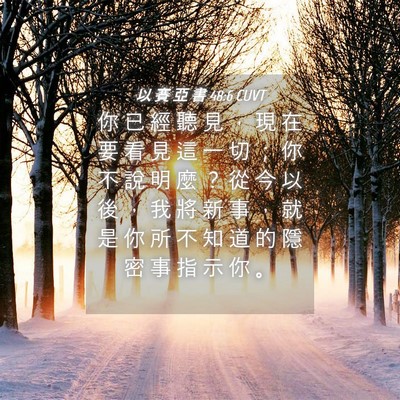 Picture 04 - 以 賽 亞 書 48:6 CUVT - 你 已 經 聽 見 ， 現 在 要 看 見 這 - Bible Verse Picture