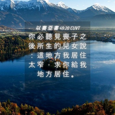 Picture 04 - 以 賽 亞 書 49:20 CUVT - 你 必 聽 見 喪 子 之 後 所 生 的 兒 - Bible Verse Picture