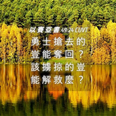 Picture 04 - 以 賽 亞 書 49:24 CUVT - 勇 士 搶 去 的 豈 能 奪 回 ？ 該 擄 - Bible Verse Picture