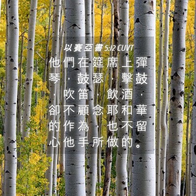 Picture 04 - 以 賽 亞 書 5:12 CUVT - 他 們 在 筵 席 上 彈 琴 ， 鼓 瑟 ， - Bible Verse Picture
