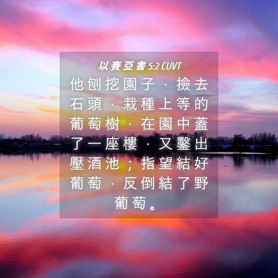 Picture 04 - 以 賽 亞 書 5:2 CUVT - 他 刨 挖 園 子 ， 撿 去 石 頭 ， 栽 - Bible Verse Picture