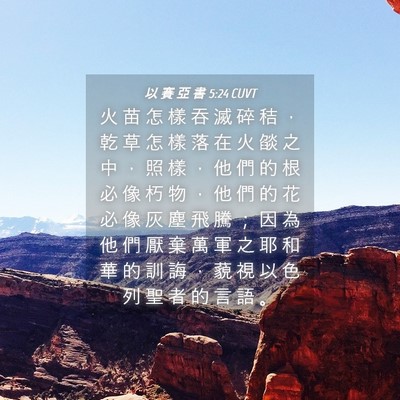 Picture 04 - 以 賽 亞 書 5:24 CUVT - 火 苗 怎 樣 吞 滅 碎 秸 ， 乾 草 怎 - Bible Verse Picture