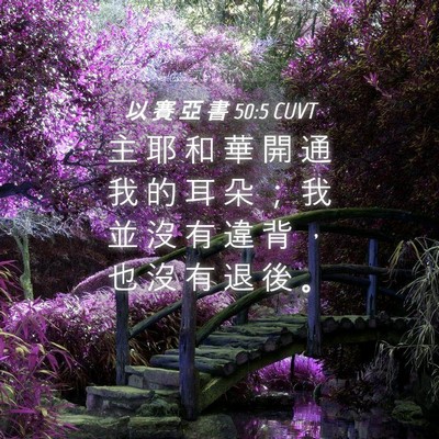 Picture 04 - 以 賽 亞 書 50:5 CUVT - 主 耶 和 華 開 通 我 的 耳 朵 ； 我 - Bible Verse Picture
