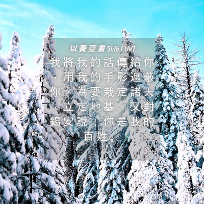 Picture 04 - 以 賽 亞 書 51:16 CUVT - 我 將 我 的 話 傳 給 你 ， 用 我 的 - Bible Verse Picture