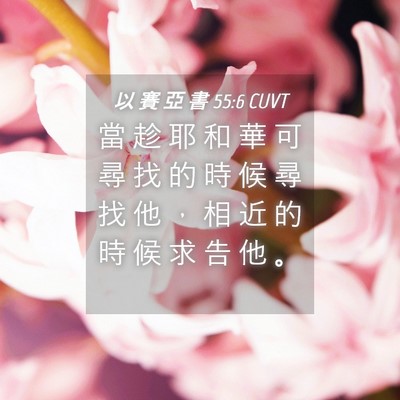 Picture 04 - 以 賽 亞 書 55:6 CUVT - 當 趁 耶 和 華 可 尋 找 的 時 候 尋 - Bible Verse Picture