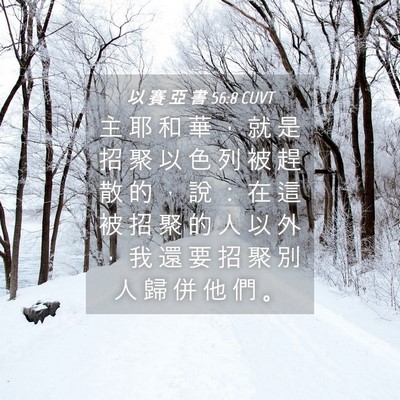 Picture 04 - 以 賽 亞 書 56:8 CUVT - 主 耶 和 華 ， 就 是 招 聚 以 色 列 - Bible Verse Picture