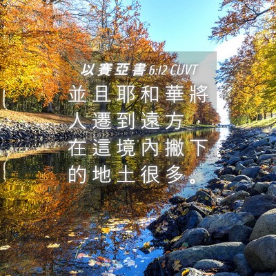 Picture 04 - 以 賽 亞 書 6:12 CUVT - 並 且 耶 和 華 將 人 遷 到 遠 方 ， - Bible Verse Picture