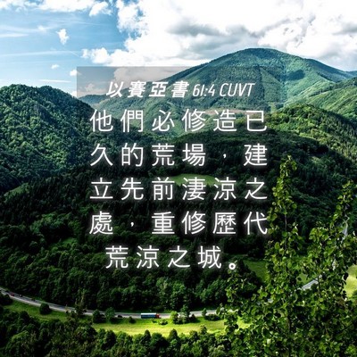 Picture 04 - 以 賽 亞 書 61:4 CUVT - 他 們 必 修 造 已 久 的 荒 場 ， 建 - Bible Verse Picture