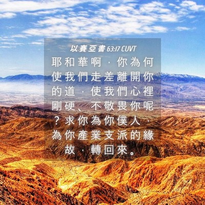 Picture 04 - 以 賽 亞 書 63:17 CUVT - 耶 和 華 啊 ， 你 為 何 使 我 們 走 - Bible Verse Picture