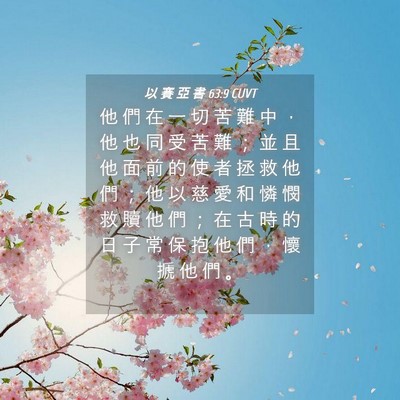 Picture 04 - 以 賽 亞 書 63:9 CUVT - 他 們 在 一 切 苦 難 中 ， 他 也 同 - Bible Verse Picture