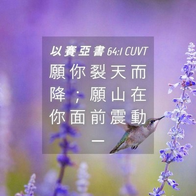 Picture 04 - 以 賽 亞 書 64:1 CUVT - 願 你 裂 天 而 降 ； 願 山 在 你 面 - Bible Verse Picture