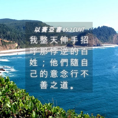 Picture 04 - 以 賽 亞 書 65:2 CUVT - 我 整 天 伸 手 招 呼 那 悖 逆 的 百 - Bible Verse Picture