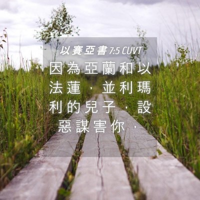 Picture 04 - 以 賽 亞 書 7:5 CUVT - 因 為 亞 蘭 和 以 法 蓮 ， 並 利 瑪 - Bible Verse Picture