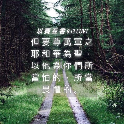 Picture 04 - 以 賽 亞 書 8:13 CUVT - 但 要 尊 萬 軍 之 耶 和 華 為 聖 ， - Bible Verse Picture