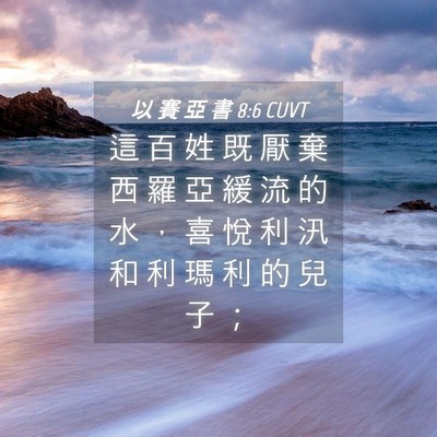Picture 04 - 以 賽 亞 書 8:6 CUVT - 這 百 姓 既 厭 棄 西 羅 亞 緩 流 的 - Bible Verse Picture
