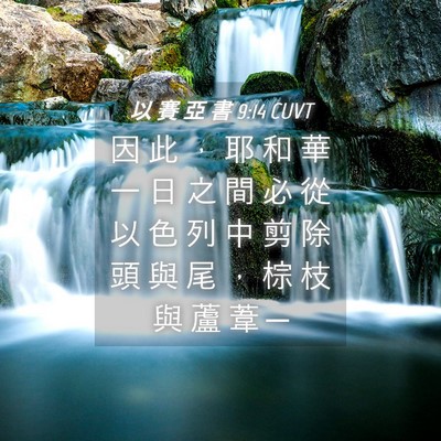 Picture 04 - 以 賽 亞 書 9:14 CUVT - 因 此 ， 耶 和 華 一 日 之 間 必 從 - Bible Verse Picture