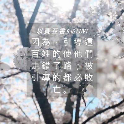 Picture 04 - 以 賽 亞 書 9:16 CUVT - 因 為 ， 引 導 這 百 姓 的 使 他 們 - Bible Verse Picture
