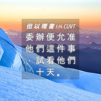 Picture 04 - 但 以 理 書 1:14 CUVT - 委 辦 便 允 准 他 們 這 件 事 ， 試 - Bible Verse Picture