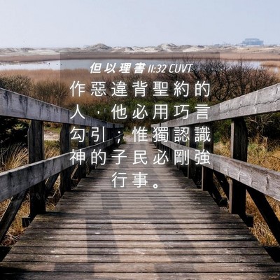 Picture 04 - 但 以 理 書 11:32 CUVT - 作 惡 違 背 聖 約 的 人 ， 他 必 用 - Bible Verse Picture
