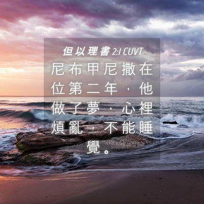 Picture 04 - 但 以 理 書 2:1 CUVT - 尼 布 甲 尼 撒 在 位 第 二 年 ， 他 - Bible Verse Picture