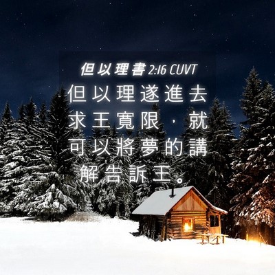 Picture 04 - 但 以 理 書 2:16 CUVT - 但 以 理 遂 進 去 求 王 寬 限 ， 就 - Bible Verse Picture