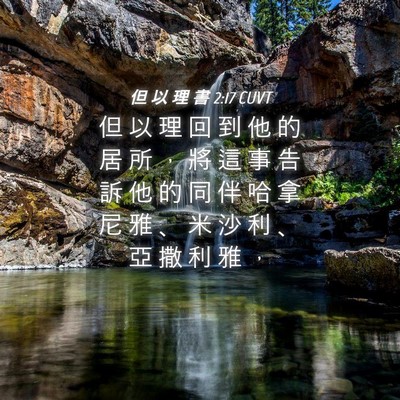 Picture 04 - 但 以 理 書 2:17 CUVT - 但 以 理 回 到 他 的 居 所 ， 將 這 - Bible Verse Picture