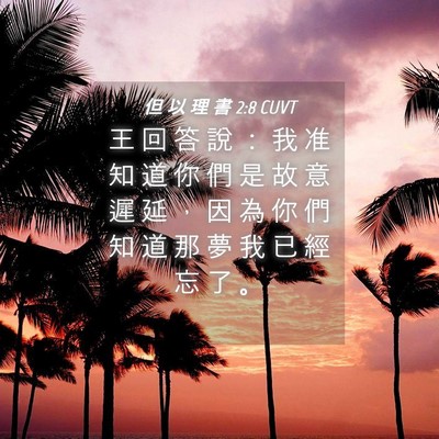 Picture 04 - 但 以 理 書 2:8 CUVT - 王 回 答 說 ： 我 准 知 道 你 們 是 - Bible Verse Picture