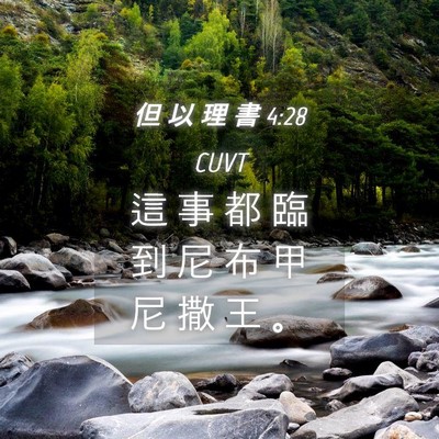 Picture 04 - 但 以 理 書 4:28 CUVT - 這 事 都 臨 到 尼 布 甲 尼 撒 王 - Bible Verse Picture