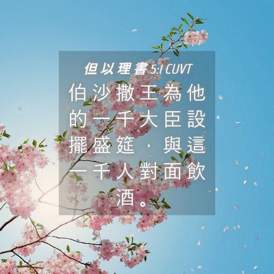 Picture 04 - 但 以 理 書 5:1 CUVT - 伯 沙 撒 王 為 他 的 一 千 大 臣 設 - Bible Verse Picture