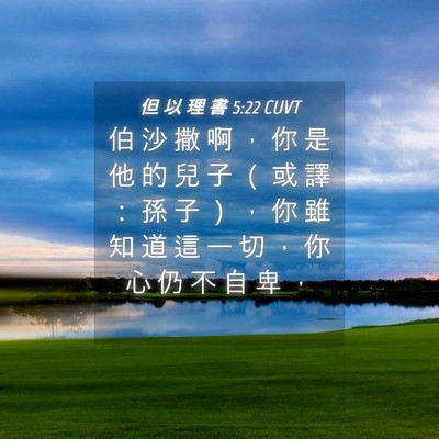 Picture 04 - 但 以 理 書 5:22 CUVT - 伯 沙 撒 啊 ， 你 是 他 的 兒 子 （ - Bible Verse Picture