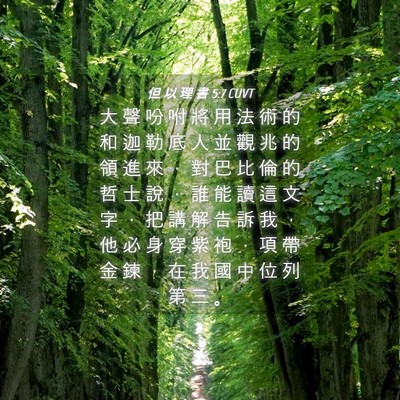 Picture 04 - 但 以 理 書 5:7 CUVT - 大 聲 吩 咐 將 用 法 術 的 和 迦 勒 - Bible Verse Picture