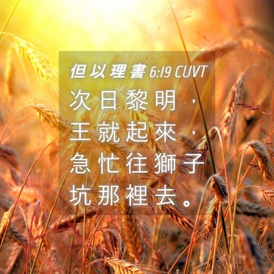 Picture 04 - 但 以 理 書 6:19 CUVT - 次 日 黎 明 ， 王 就 起 來 ， 急 忙 - Bible Verse Picture
