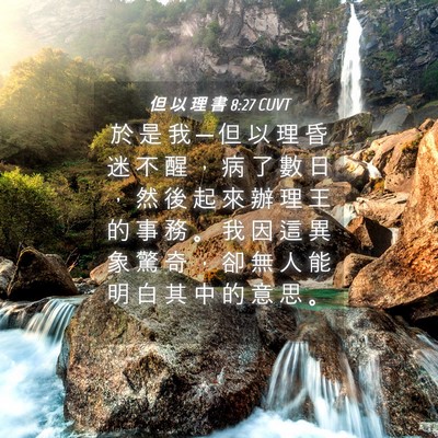 Picture 04 - 但 以 理 書 8:27 CUVT - 於 是 我 ─ 但 以 理 昏 迷 不 醒 ， - Bible Verse Picture