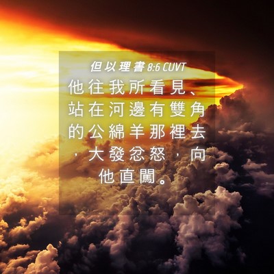 Picture 04 - 但 以 理 書 8:6 CUVT - 他 往 我 所 看 見 、 站 在 河 邊 有 - Bible Verse Picture