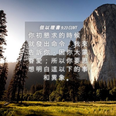 Picture 04 - 但 以 理 書 9:23 CUVT - 你 初 懇 求 的 時 候 ， 就 發 出 命 - Bible Verse Picture