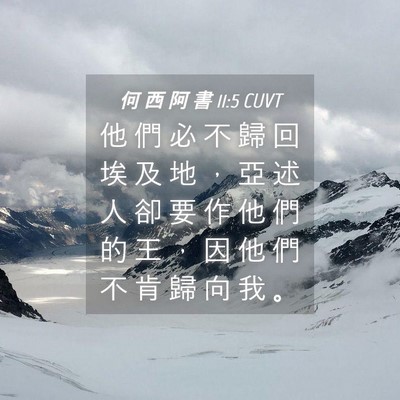 Picture 04 - 何 西 阿 書 11:5 CUVT - 他 們 必 不 歸 回 埃 及 地 ， 亞 述 - Bible Verse Picture