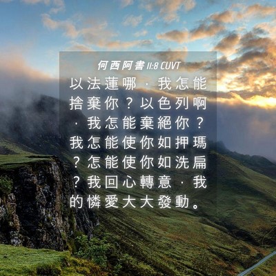 Picture 04 - 何 西 阿 書 11:8 CUVT - 以 法 蓮 哪 ， 我 怎 能 捨 棄 你 ？ - Bible Verse Picture