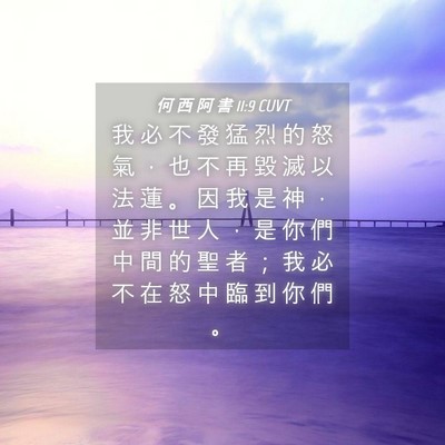 Picture 04 - 何 西 阿 書 11:9 CUVT - 我 必 不 發 猛 烈 的 怒 氣 ， 也 不 - Bible Verse Picture