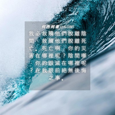 Picture 04 - 何 西 阿 書 13:14 CUVT - 我 必 救 贖 他 們 脫 離 陰 間 ， 救 - Bible Verse Picture