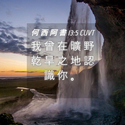 Picture 04 - 何 西 阿 書 13:5 CUVT - 我 曾 在 曠 野 乾 旱 之 地 認 識 你 - Bible Verse Picture