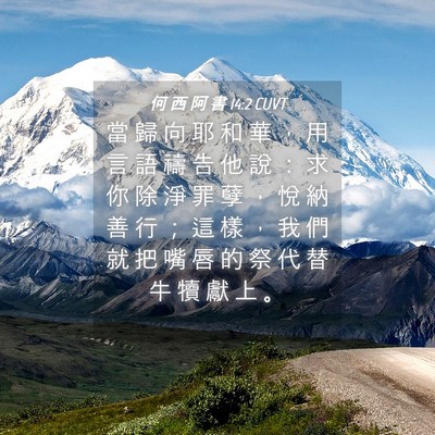Picture 04 - 何 西 阿 書 14:2 CUVT - 當 歸 向 耶 和 華 ， 用 言 語 禱 告 - Bible Verse Picture