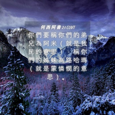 Picture 04 - 何 西 阿 書 2:1 CUVT - 你 們 要 稱 你 們 的 弟 兄 為 阿 米 - Bible Verse Picture