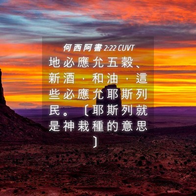 Picture 04 - 何 西 阿 書 2:22 CUVT - 地 必 應 允 五 穀 、 新 酒 ， 和 油 - Bible Verse Picture