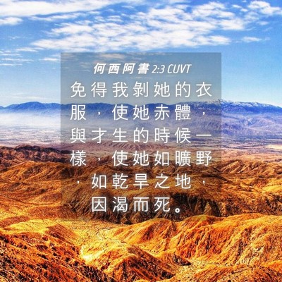 Picture 04 - 何 西 阿 書 2:3 CUVT - 免 得 我 剝 她 的 衣 服 ， 使 她 赤 - Bible Verse Picture