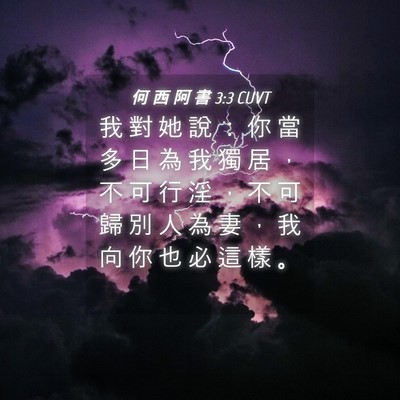 Picture 04 - 何 西 阿 書 3:3 CUVT - 我 對 她 說 ： 你 當 多 日 為 我 獨 - Bible Verse Picture