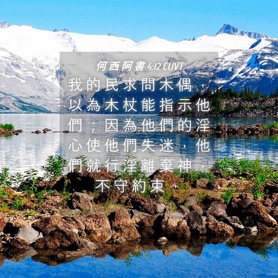 Picture 04 - 何 西 阿 書 4:12 CUVT - 我 的 民 求 問 木 偶 ， 以 為 木 杖 - Bible Verse Picture
